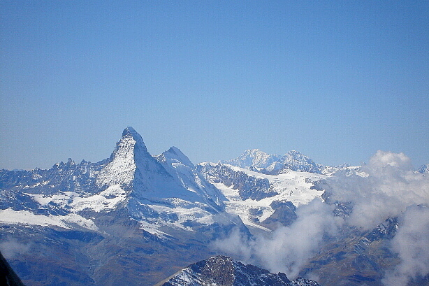 Furgggrat (3491m), Matterhorn (4478m), Dent d'Hérens (4171m), Mont Blanc (4802m)