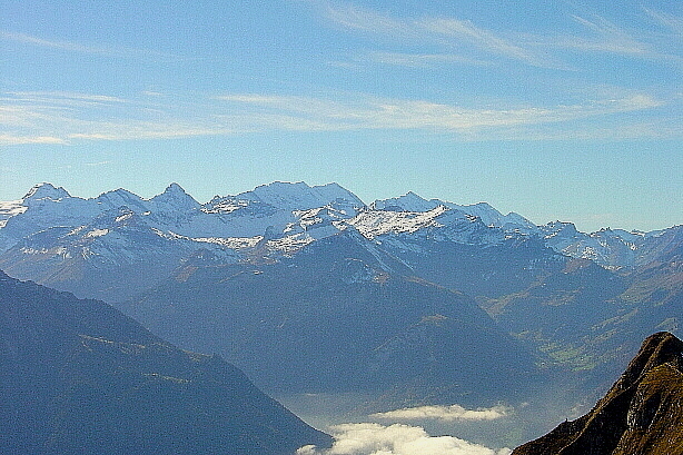 Mittaghorn (3892m), Grosshorn (3754m), Lauterbrunnen Breithorn (3780m)