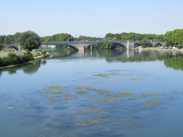 Rhone river and Pont Édouard Daladier