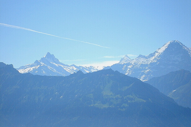 Schreckhorn (4078m), Finsteraarhorn (4272m), Eiger (3970m)