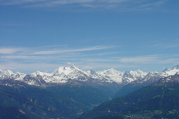 Weisshorn (4506m), Zinalrothorn (4221m), Matterhorn (4478m) vom Cry d'Er
