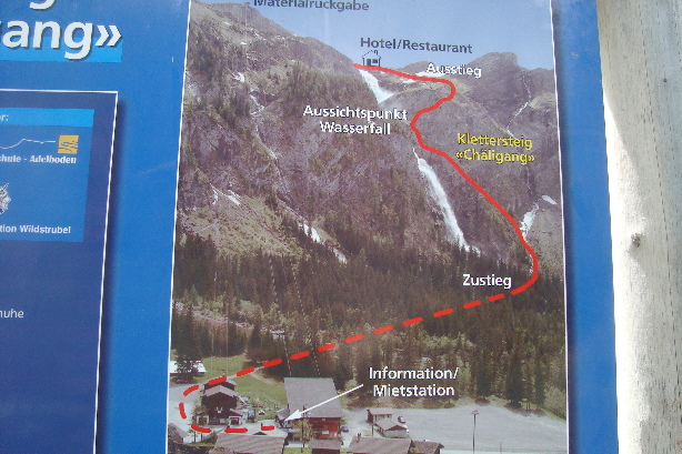 Information board of the via ferrata