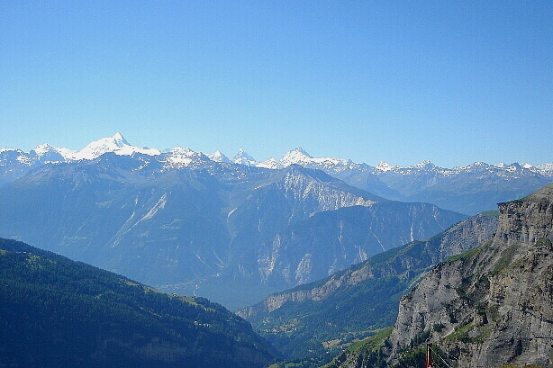 Weisshorn (4506m), Zinalrothorn (4221m), Matterhorn (4478m), Dent Blanche (4357m)