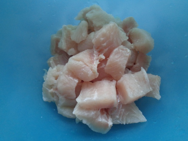 Cut the fish filets to small pieces