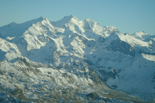 Mischabel - Dom (4545m), Täschhorn (4490m) and Nadelhorn (4327m)