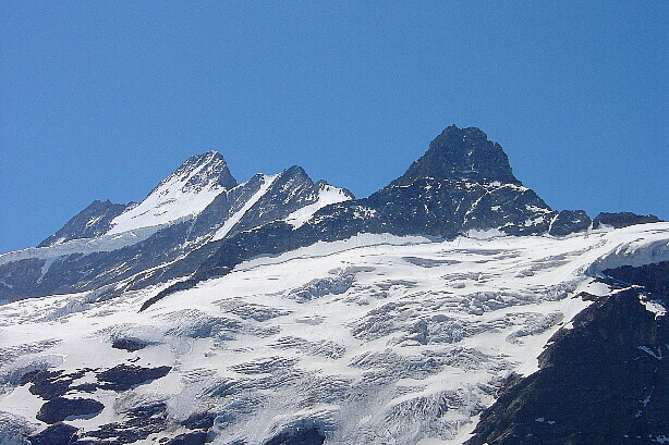 Schreckhorn (4078m), Nässihorn (3741m) und Kleines Schreckhorn (3494m)