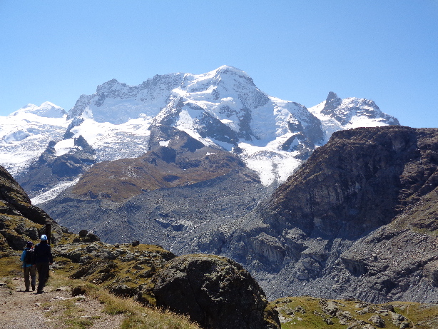 Breithornzwillinge (4139m), Zermatter Breithorn (4164m), Klein Matterhorn (3889m)