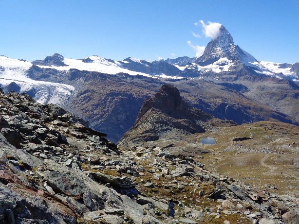 Theodulhorn (3469m), Furgghorn (3453m), Matterhorn (4478m)