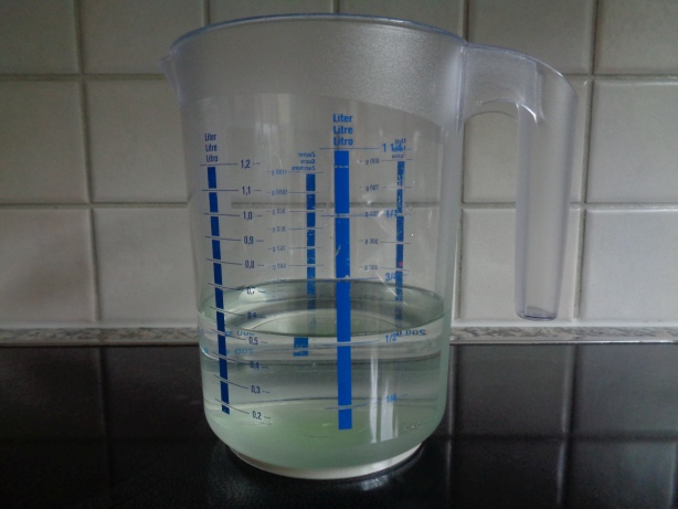 Half a liter of water