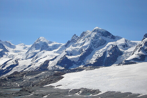 Lyskamm (4527m) and Zermatter Breithorn (4164m)