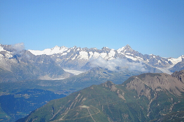 Great Aletsch glacier, Fiescher Gabelhorn, Wannenhorn, Finsteraarhorn