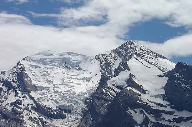 Balmhorn (3699m),  Altels (3624m) and Ober Tatelishorn (2962m)