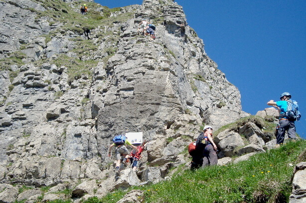 Der Einstieg zum Klettersteig