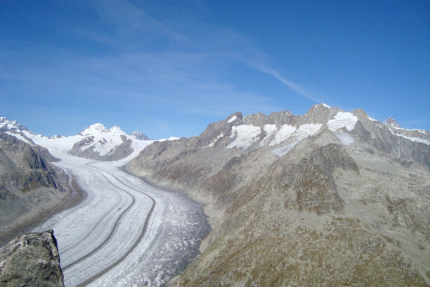 Jungfrau, Mönch, Trugberg, Eiger, Grosser Aletschgletscher, Gross Wannenhorn