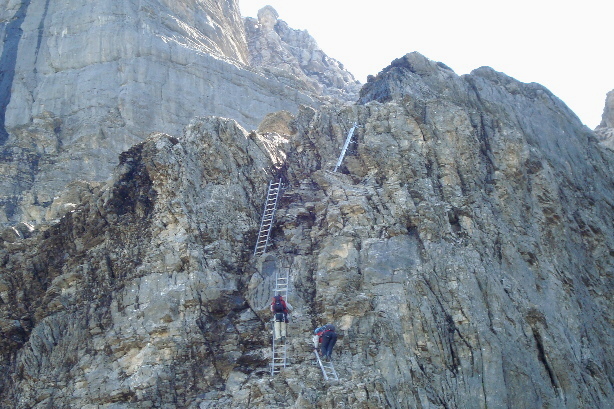 Die Leitern am Klettersteig