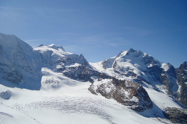 Bellavista (3922m), Crast' Agüzza (3854m), Piz Bernina (4049m)