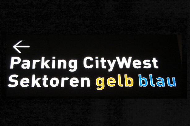 Parking City West Sektoren gelb blau