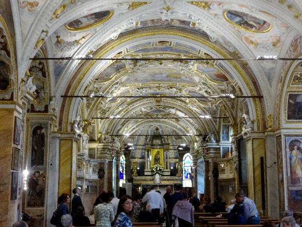 Interior view of church Madonna del Sasso