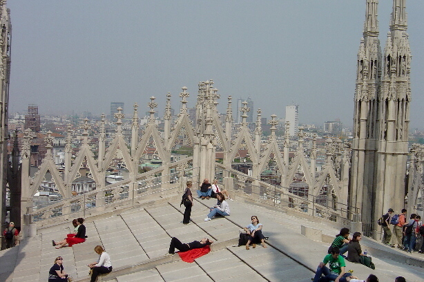 On the roof of the cathedral