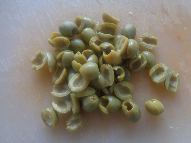 Oliven halbieren