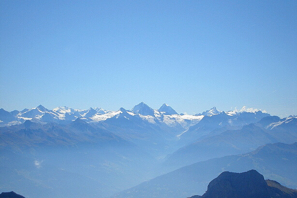 Monte Rosa, Liskamm, Mischabel, Weisshorn, Matterhorn