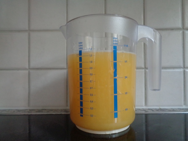 There will be about 1.2 liters of juice