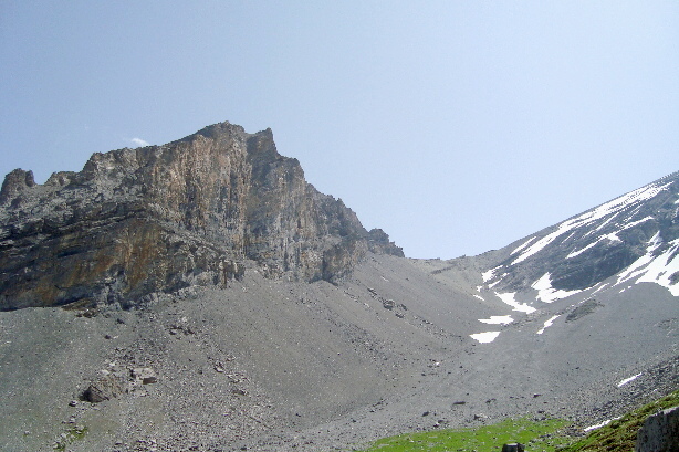 Chli Rinderhorn (3003m) und Rindersattel (2909m)