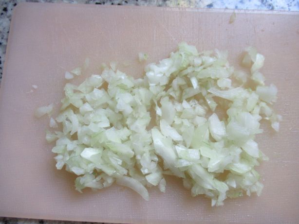 Prepare the onion an cut it into small pieces