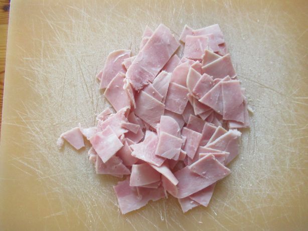 Cut the ham in pieces