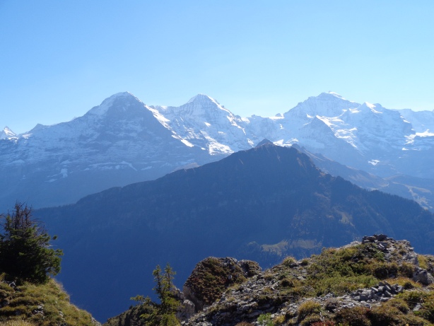 Eiger (3970m), Mönch (4107m), Jungfrau (4158m)