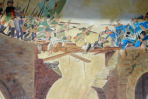 Gemälde von der Schlacht um die Teufelsbrücke