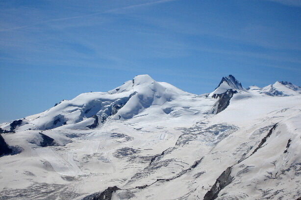 Allalinhorn (4027m), Rimpfischhorn (4199m), Feegletscher