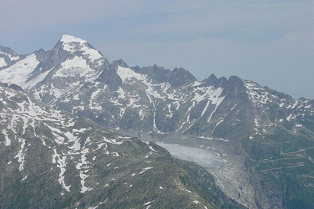 Galenstock (3583m), Grosses Furkahorn (3169m) und Rhonegletscher
