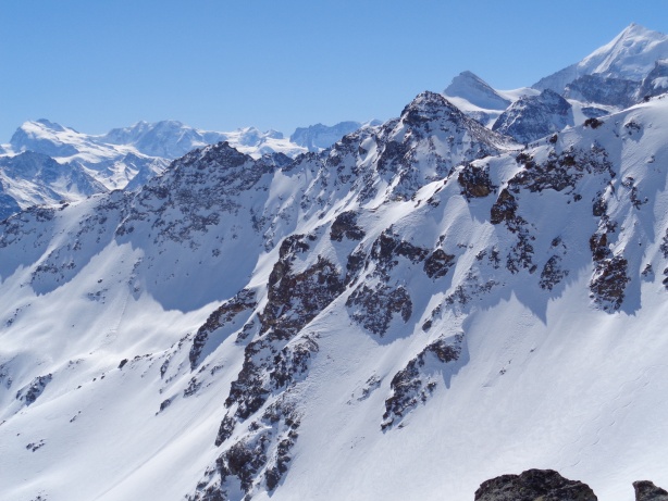 Monte Rosa, Lyskamm, Castor, Pollux, Zermatter Breithorn