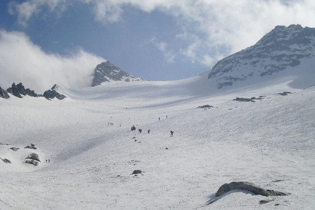 Hohmattu glacier, Breithorn pass (3347m)