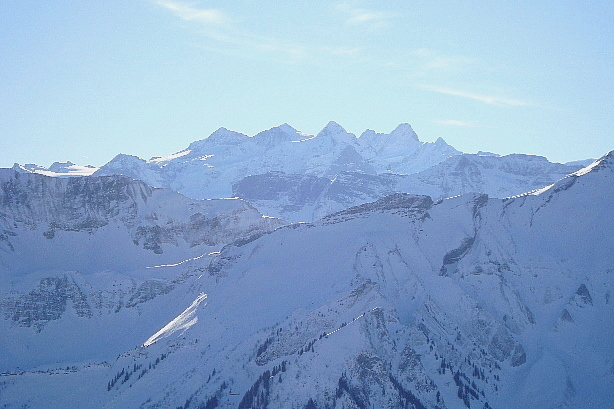 Rosenhorn (3689m), Mittelhorn (3704m), Wetterhorn (3692m)