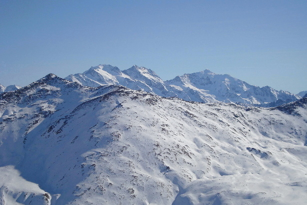 Augstbordhorn (2972m), Fletschhorn (3996m), Lagginhorn (4010m), Weissmies (4017m)