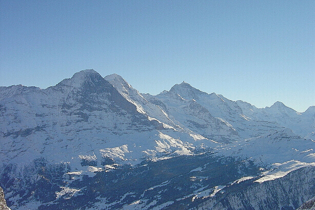 Eiger (3970m),  Mönch (4107m), Jungfrau (4158m) und Lauterbrunnen Breithorn (3780m)