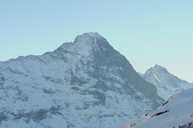 Mittellegigrat, Eiger (3970m) und Jungfrau (4158m)