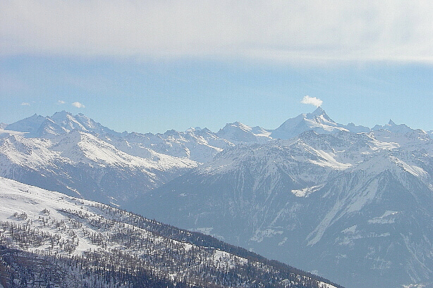 Dom (4545m), Täschhorn (4490m) and Weisshorn (4506m)