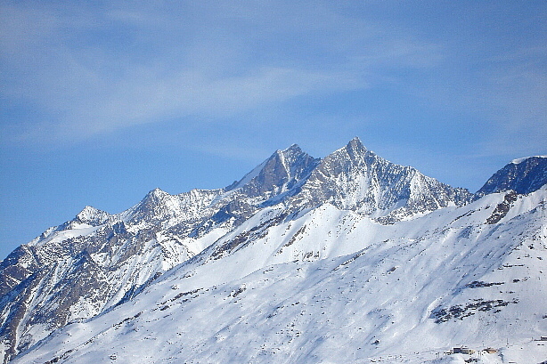 Mischabel - Dom (4545m), Täschhorn (4490m) and Nadelhorn (4327m)
