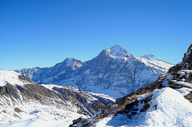 Wellhorn (3192m), Wetterhorn (3692m) und Bärglistock (3656m)