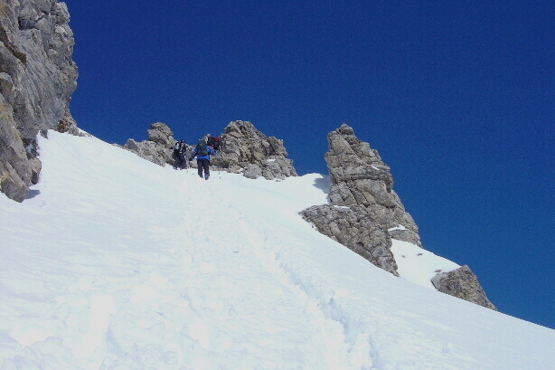 Gipfel Tierhörnli (2894m) - die letzten Meter geht man zu Fuss