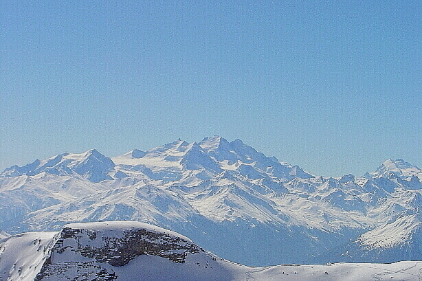 Foreground Roter Totz (2848m) - Background Mischabel (4545m)