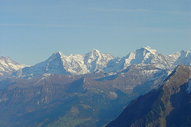 Eiger (3970m),  Mönch (4107m) and Jungfrau (4158m)
