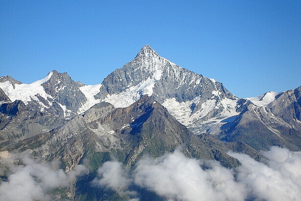 Schalihorn (3974m) und Weisshorn (4506m)