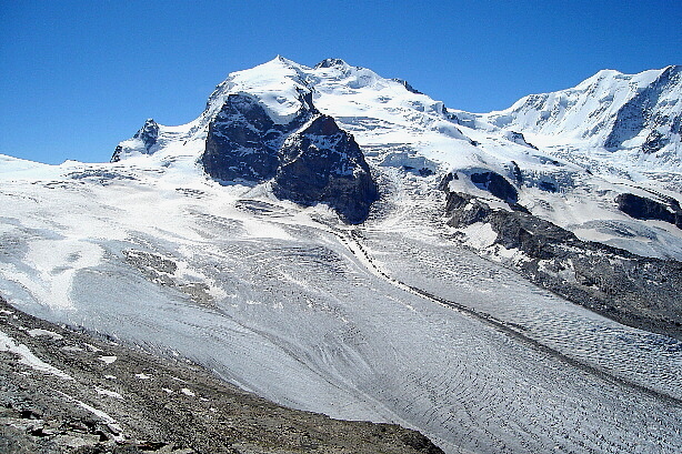 Monte Rosa (4634m), Gorner glacier, Monte Rosa glacier, Grenz glacier