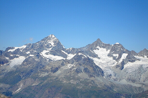 Dent Blanche (4357m), Obergabelhorn (4062m), Wellenkuppe (3903m)