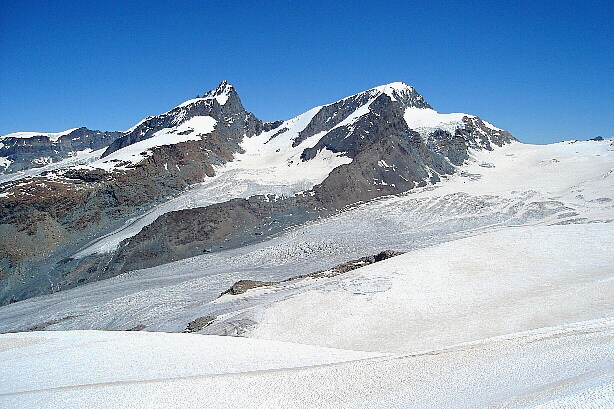 Rimpfischhorn (4199m) und Strahlhorn (4190m)