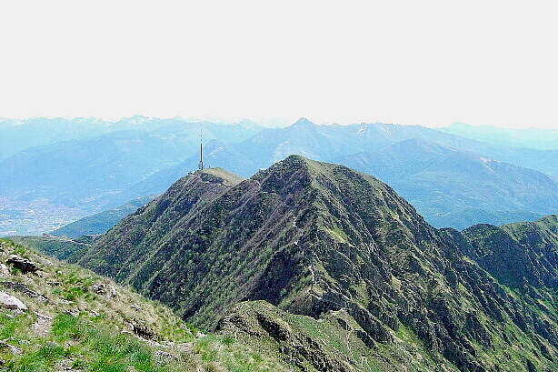 View to the TV tower from Monte Tamaro